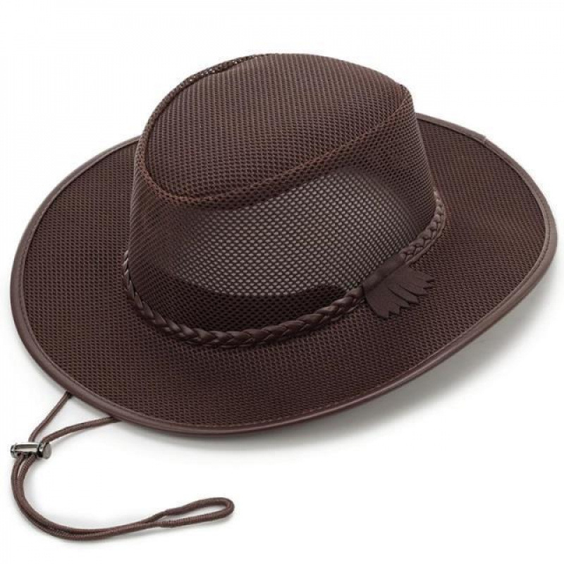 Cowboy Hat Straw - Topi Jazz Pria Bahan Tali Bernapas