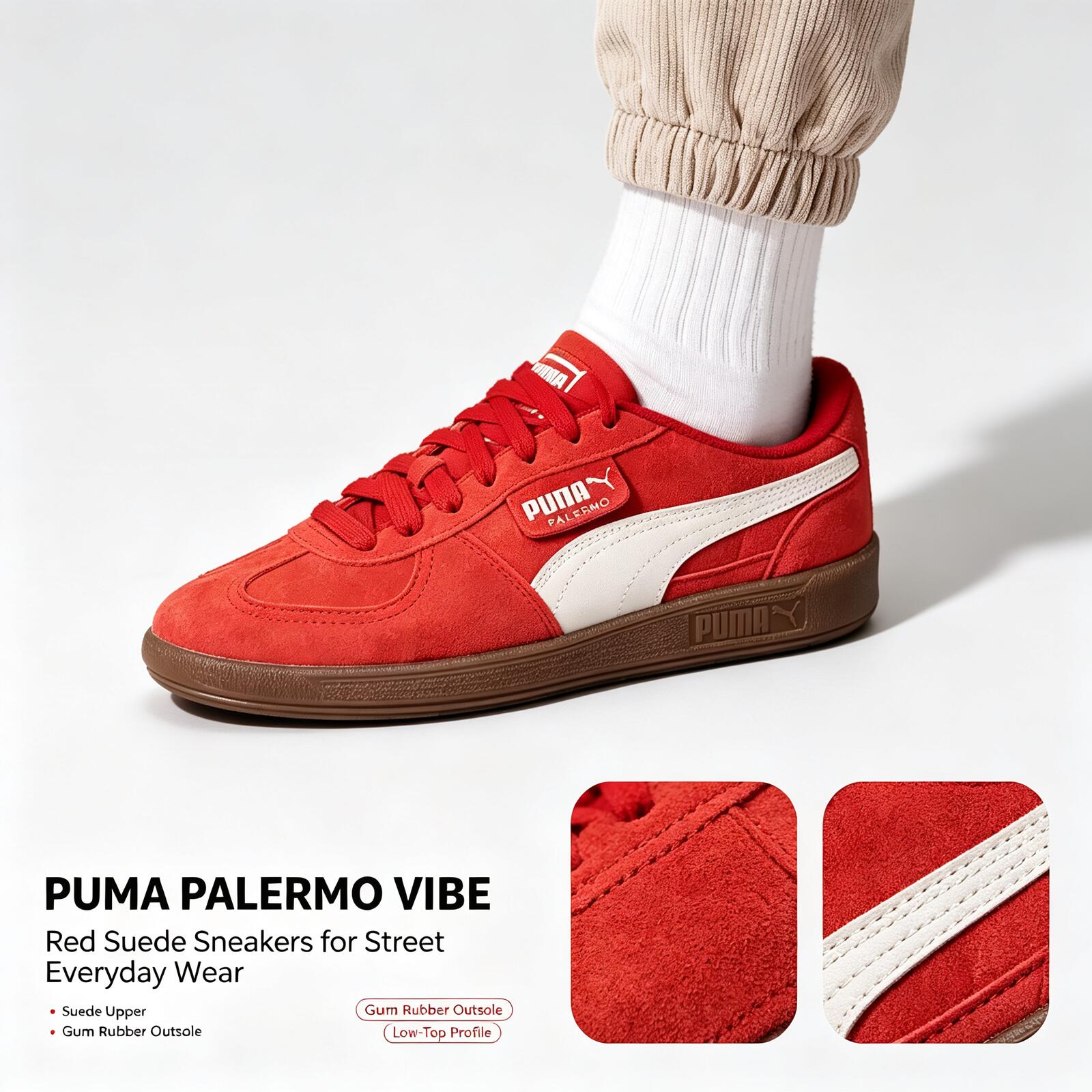 Puma Shoes Suede Classic - Sepatu Kets PUMA Palermo Suede Merah
