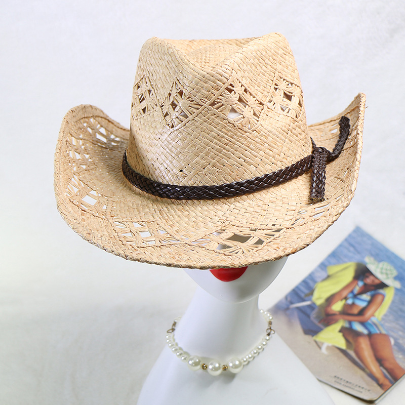 Topi Koboi Barat Rajutan Tanga - Cowboy Hat Straw ulasan dan harga