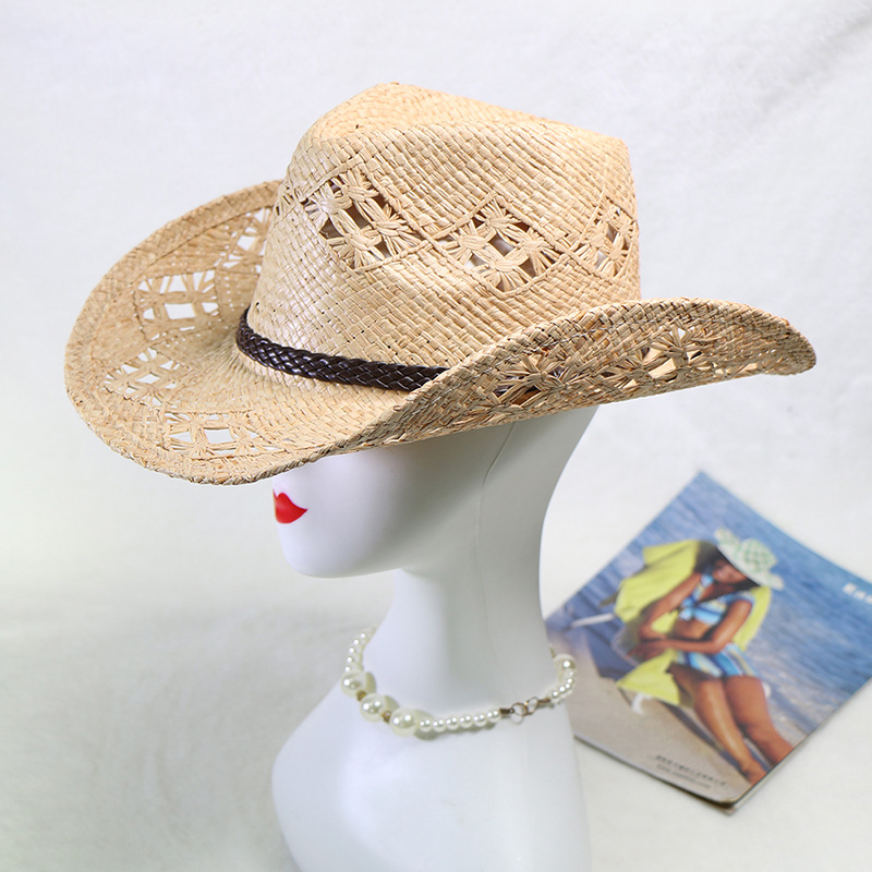 Topi Koboi Barat Rajutan Tanga - Cowboy Hat Straw ulasan dan harga