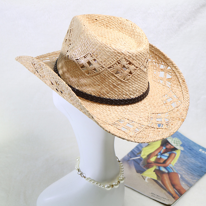 Topi Koboi Barat Rajutan Tanga - Cowboy Hat Straw ulasan dan harga